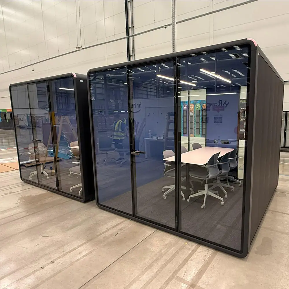 Professional Modern Eco-Friendly Movable Outdoor Soundproof Studio Meeting Room 4-Person Work Acoustic Pod Office Recording