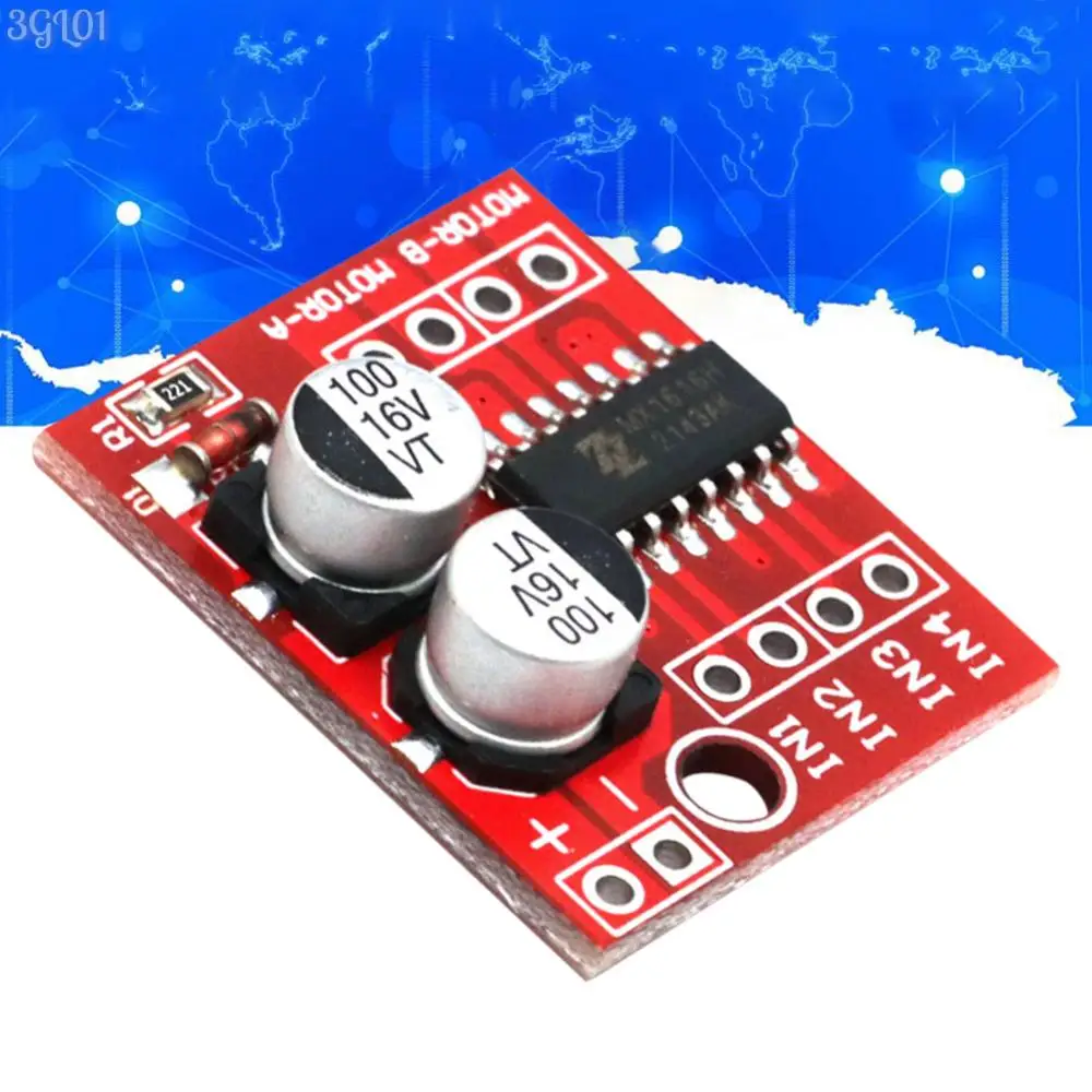 L298N-DC Motor Driver Board Module, 2-Way Dual H-Bridge Stepper Motor Driver, 2V-10V, 1.5A