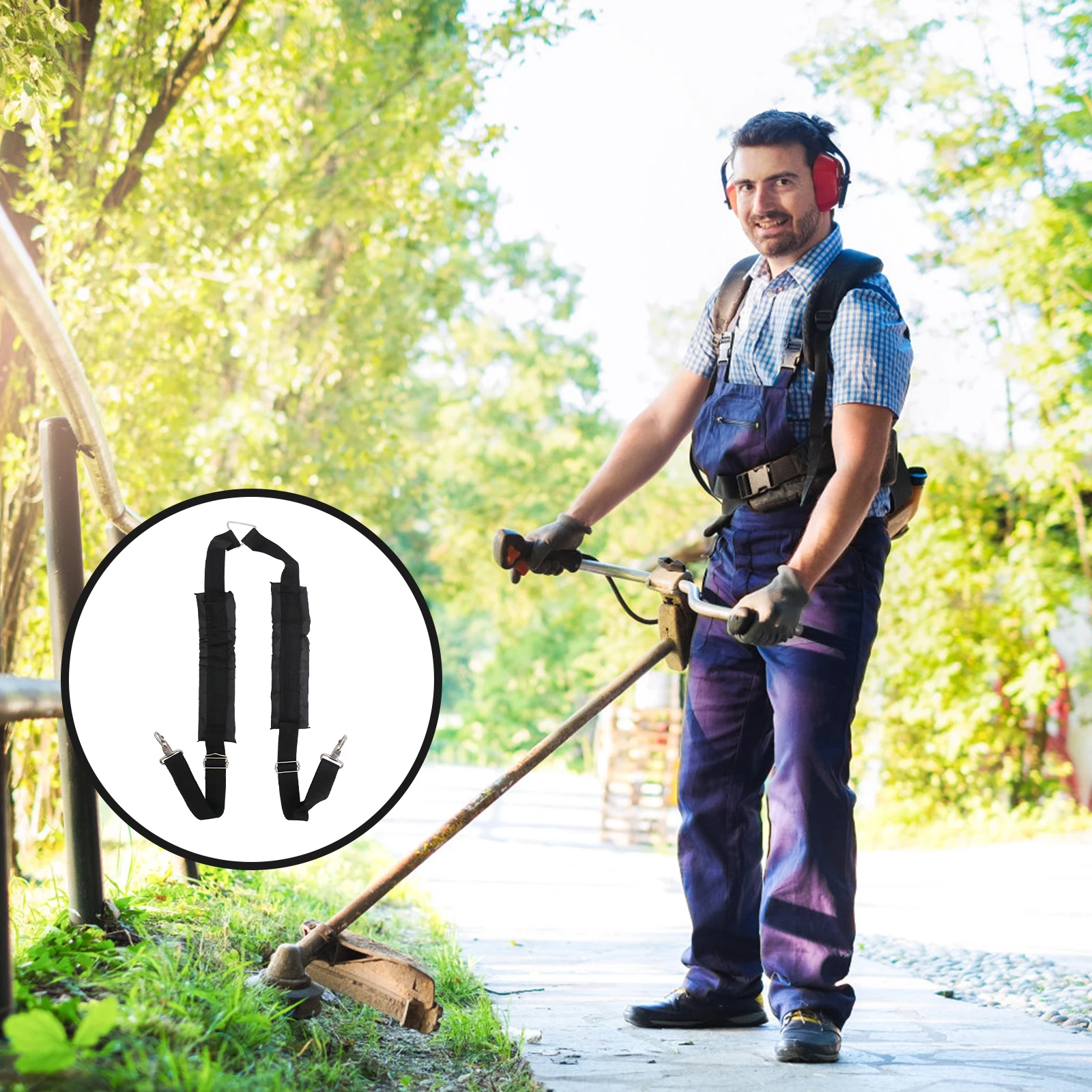 

2 Pcs Lawn Mower Shoulder Harness Strap Trimmer Belt Grass Double Harness Accessories 430Mower 330Trimmer Garden Tool