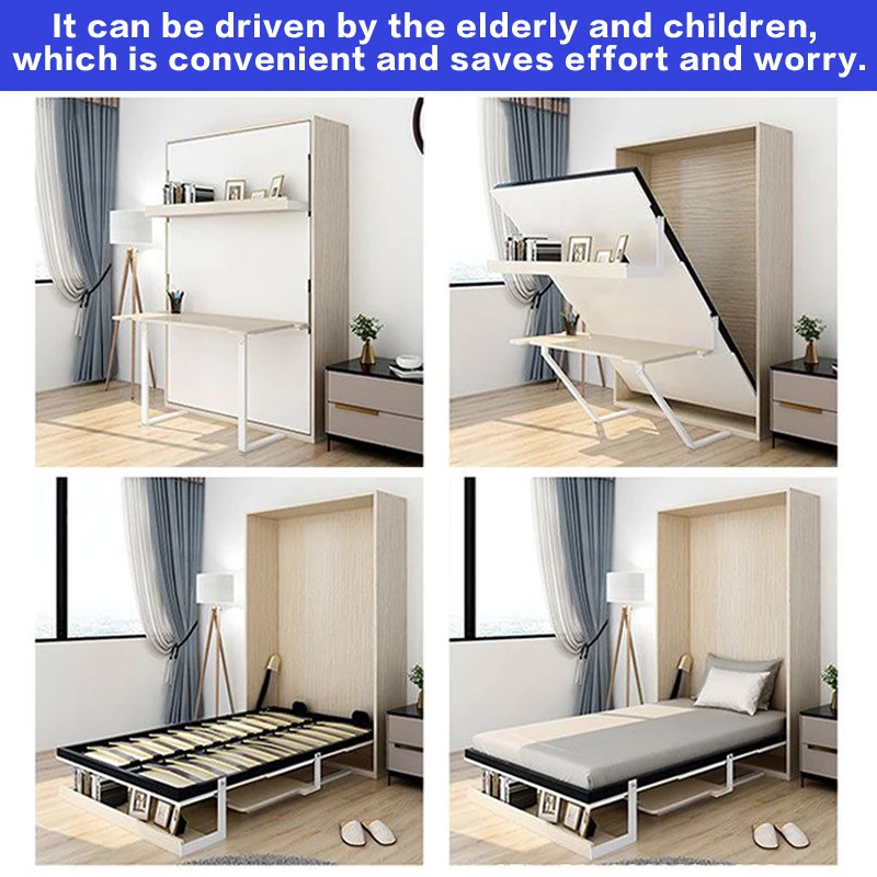 Foldable Invisible Bed Hardware Multifunctional Murphy Bed Flip Wall Bed Accessories Wardrobe Flip-down Thickened Keel Bed Frame