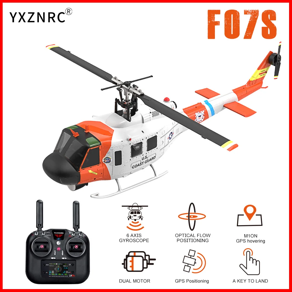 YUXIANG RC Helicopter F07S 2.4G 9CH Gyro GPS Optical Flow Positioning 5.8G Camera Dual Brushless Motor 1/34 Scale RC Aircraft