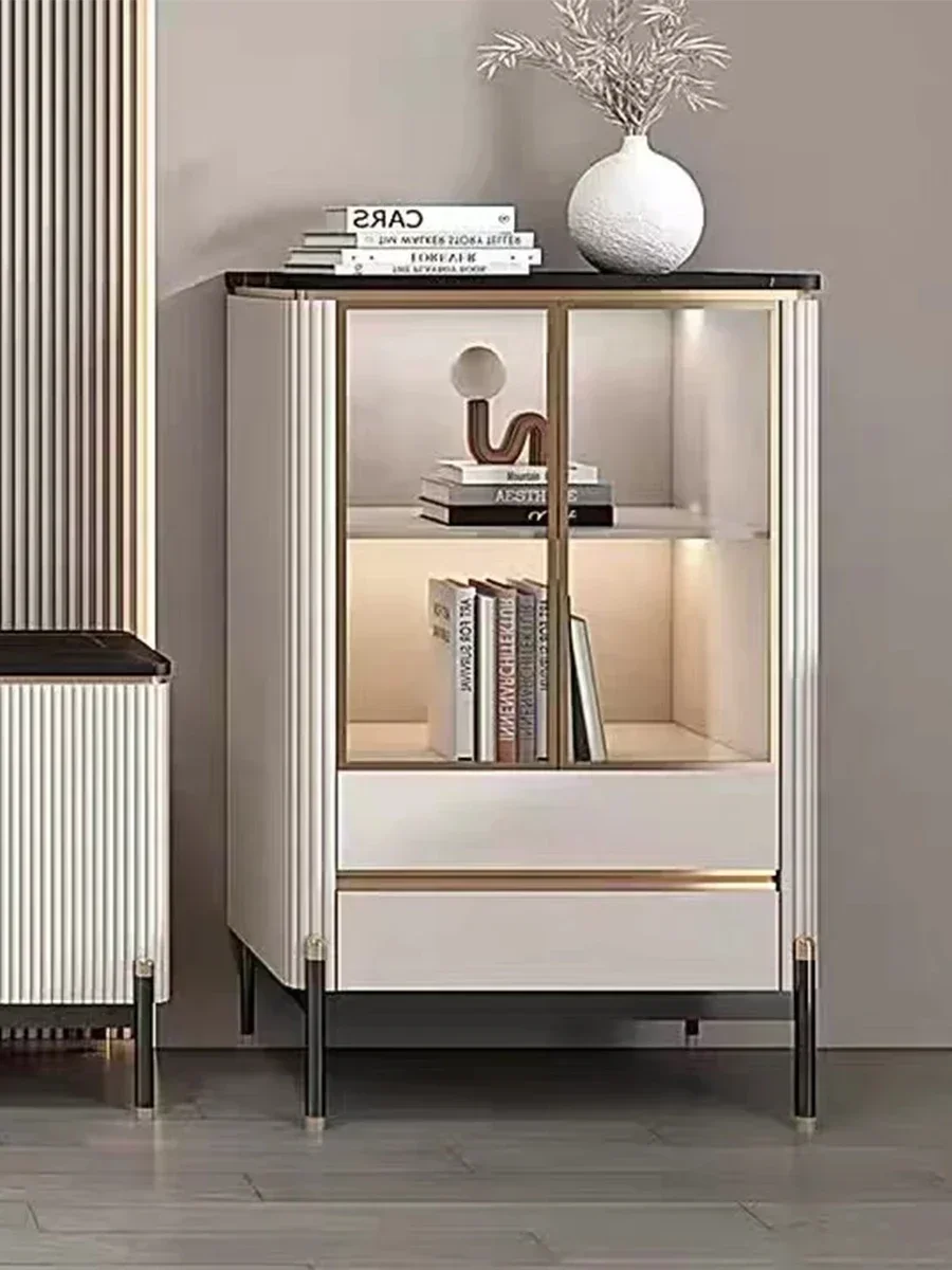 

~Small Wine Cabinet Display Cabinet Light Luxury Small Apartment Living Room Glass Cabinet Modern Simple Ultra Narrow Small