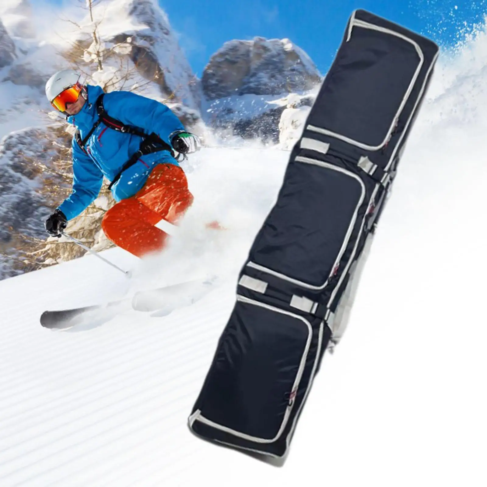 Ski Bag Adjustable Strap Ski Gear Bag Snowboarding Storage with Carrying Handle Snowboard Bag Ski Carry Bag Snowboard Backpack