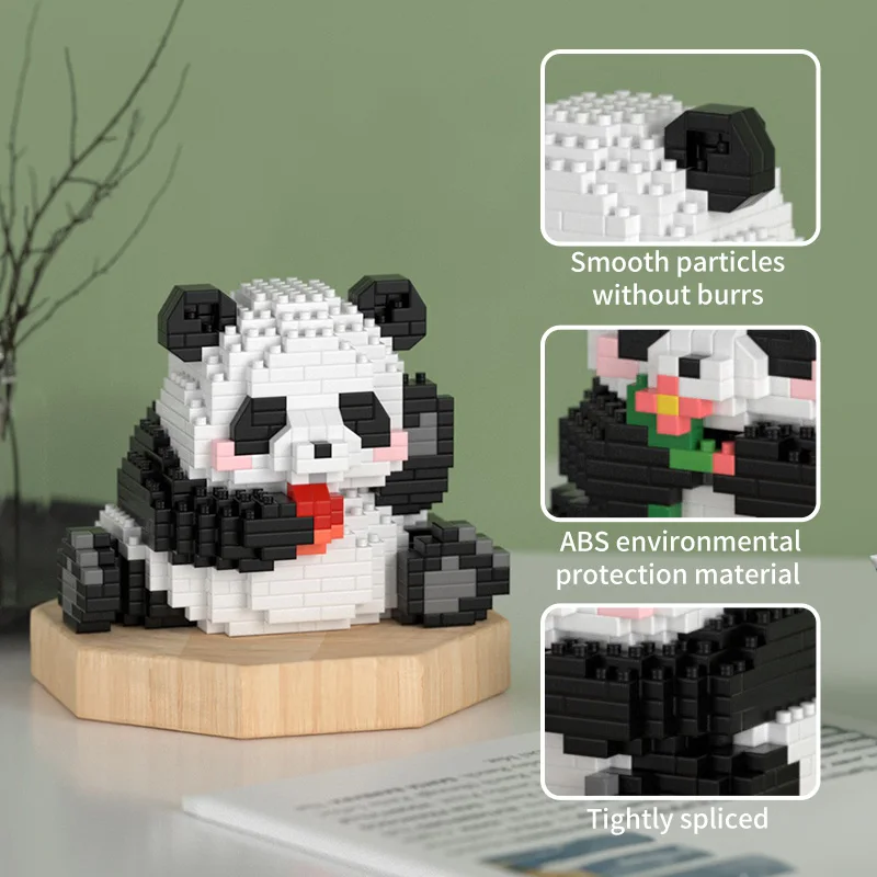 Mini blocs de construction définit des blocs de construction Panda mignon une boîte deux façons de jouer aux animaux blocs de construction jouets