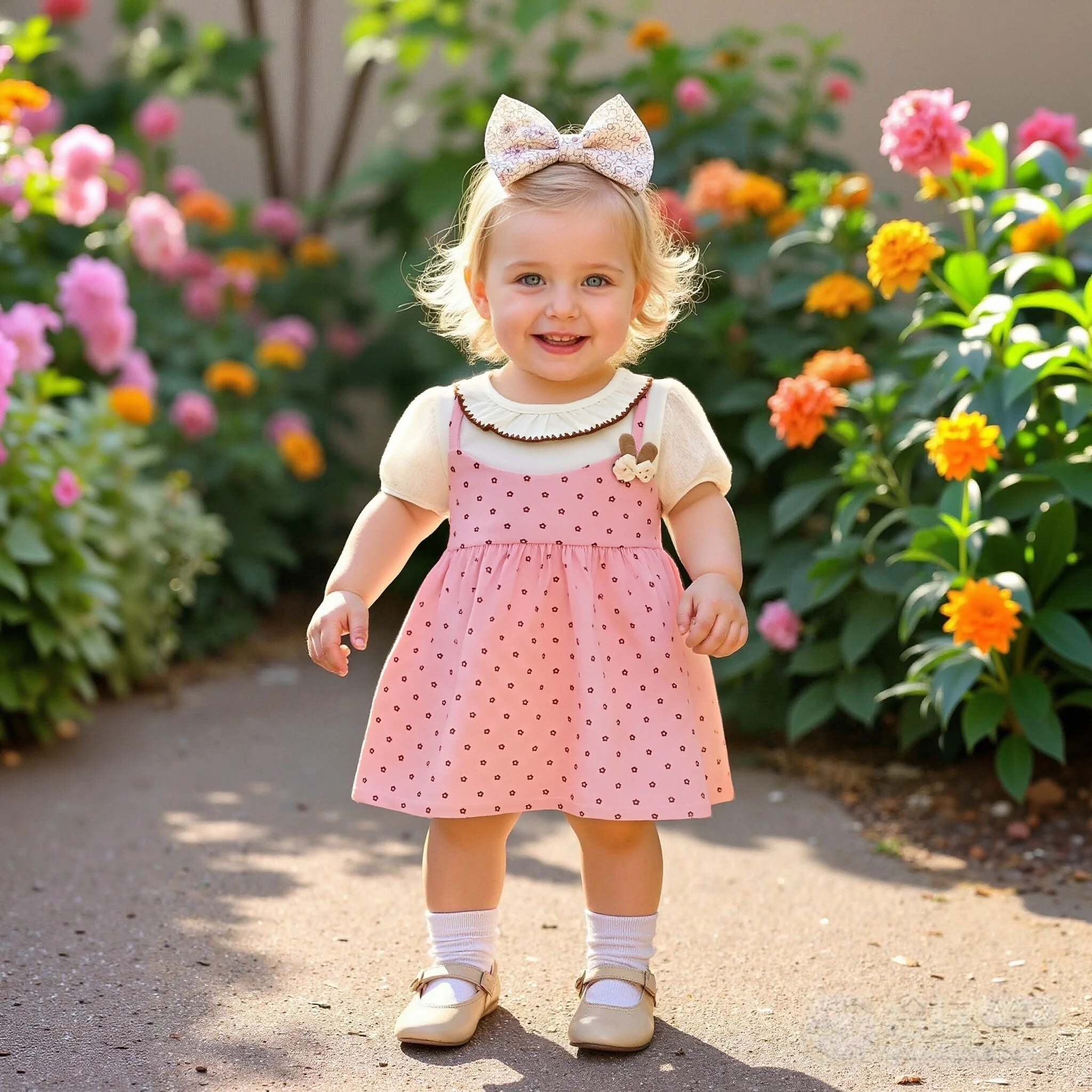 

Summer New Girls Dress Round Neck Square Neck Lace Pleated Puffy Sleeve Halter Bunny Decorated Floral A-line Dress