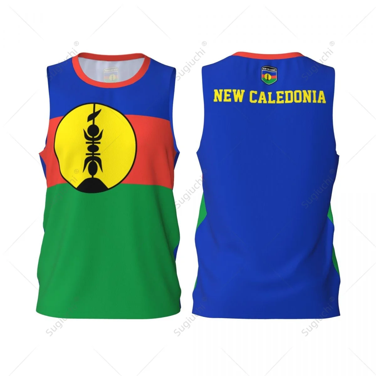 New Caledonia Flag Men Basketball Sports Jersey Running Fitness Multifunction Sleeveless tshirt Exclusive Custom Name Nunber