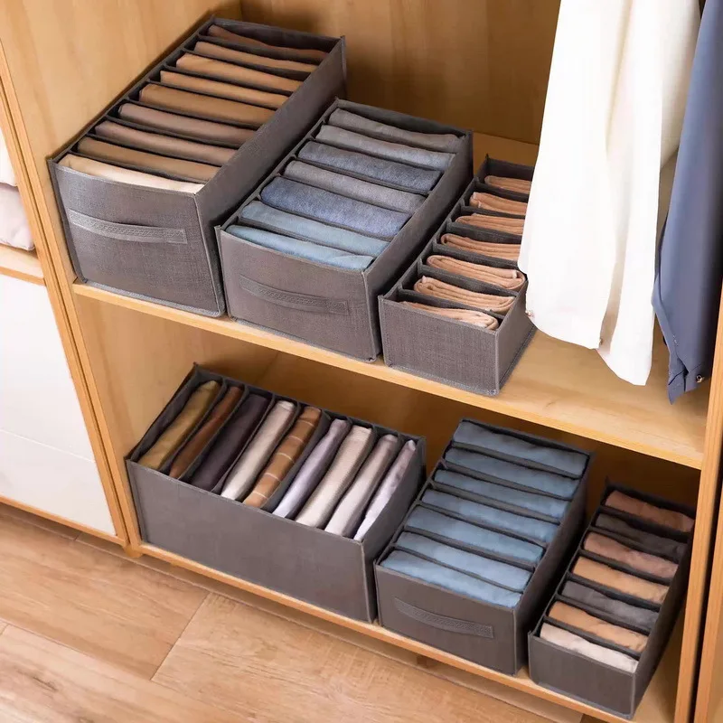 Closets Organizer Pants Jeans Storage Box Cabinet Organizer Drawers Underwear Socks T-Shirt Wardrobe Storage Organizers