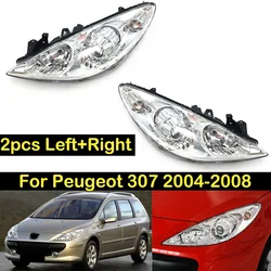 DECHO 2PCS For Peugeot 307 2004 2005 2006 2007 2008 Headlight Front bumper headlight headlamp Assembly head light head lamp Assy