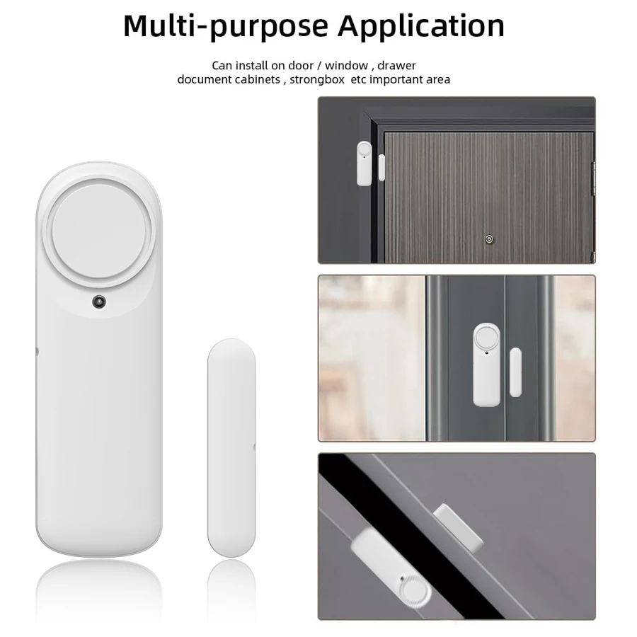FARYLINK WiFi Smart Door Sensor 100dB Sound Window Sensor Smart Life Arm Disarm Door Sensor APP Alert Alarm Door Sensor Tuya