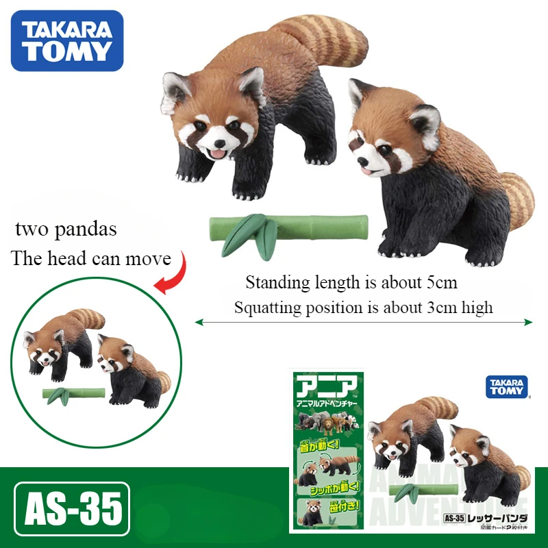 TAKARA TOMY Anlia Animal Red Panda Model Simulation Raccoon Collection Ornaments Miniature Figures Children's Toys Birthday Gift