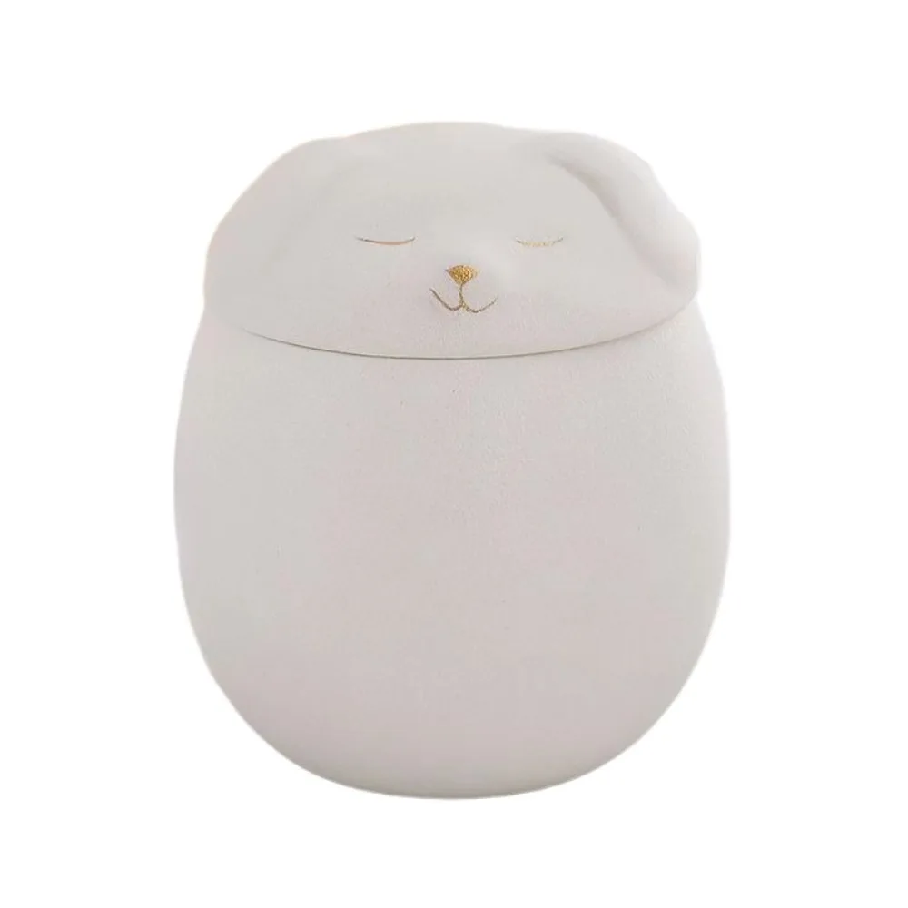 

Ceramic Funeral Urn for Pets Cute 200ml Dog Cat Cremation Urns Moisture Proof with Lid Memento Burial Holder Dog Supplies