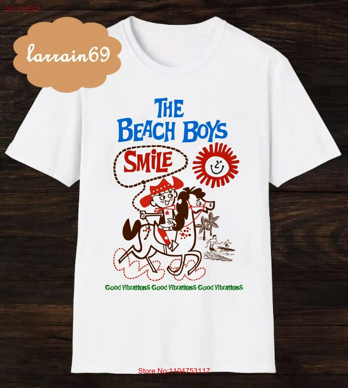 The Beach Boys Smile Good Vibrations T shirt V81696 vintage Washed