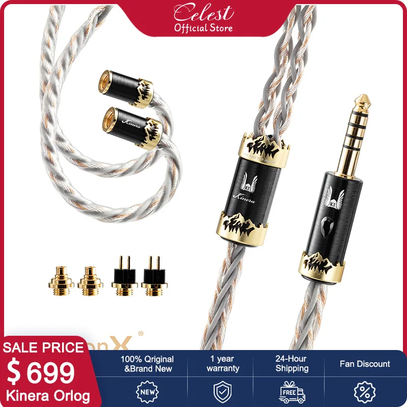 Kinera Imperial Crystal of Truth Orlog auriculares UP-OCC EA-P 4,4mm auriculares equilibrados Cable IEM de actualización para cabeza con cable de música HiFi