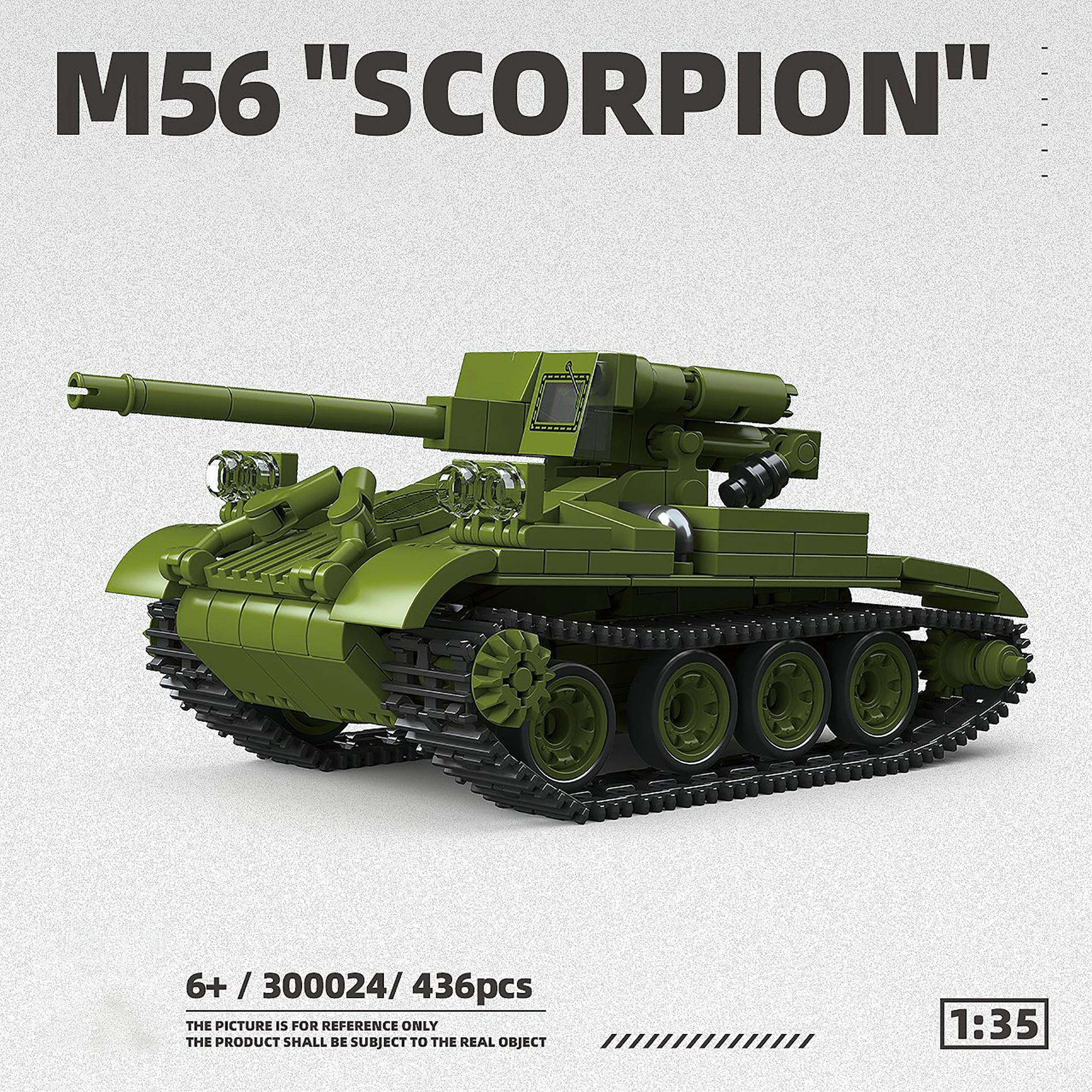 436 stücke Amerikanischen M56 SCORPION Bausteine 300024 Skorpion Artillerie Tank Fahrzeug Militär Ziegel Spielzeug für Kinder Erwachsene Geschenke