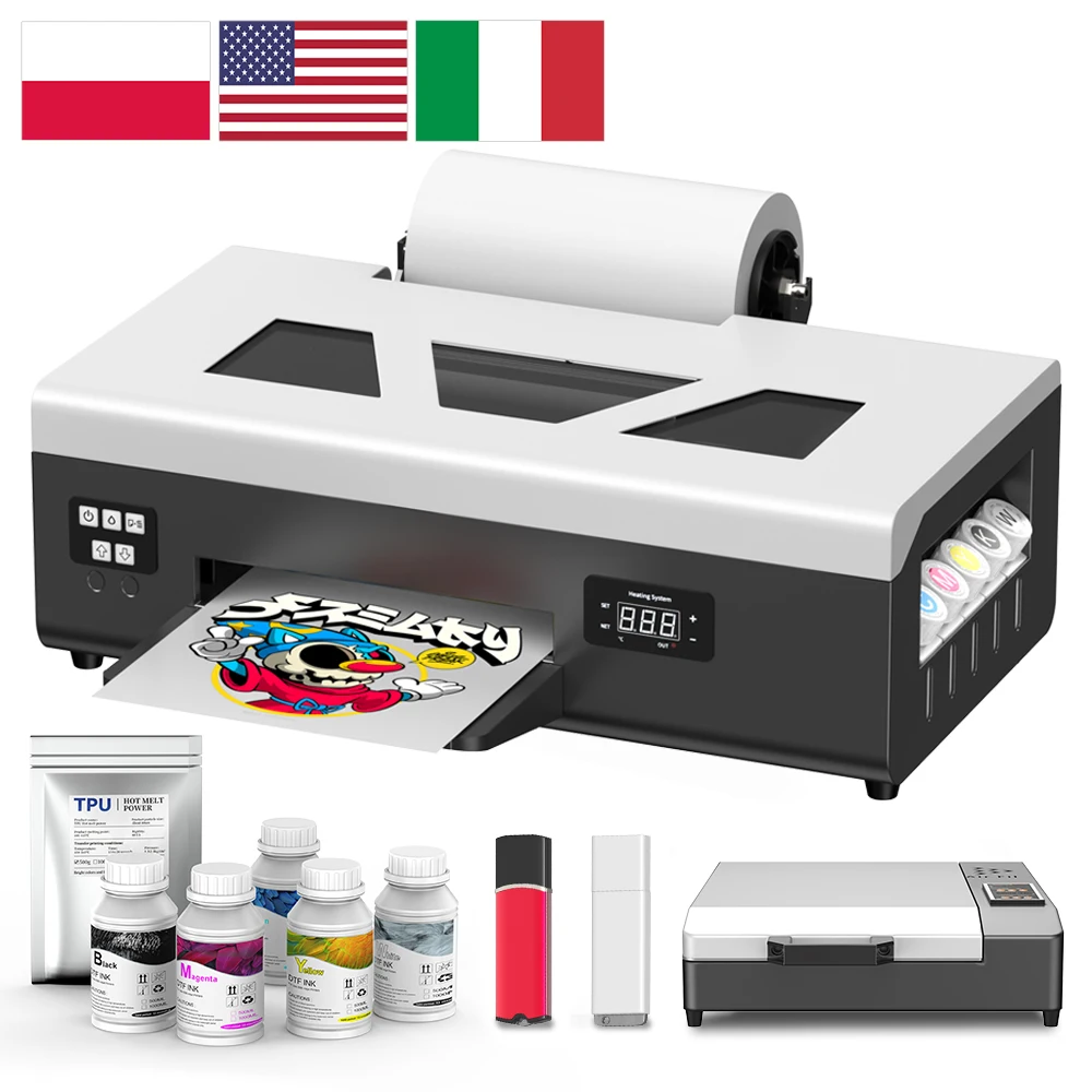 

A4 DTF Printer High Precision Direct to Film Transfer Printing Compatible with Various Fabrics & Materials for DIY Customization