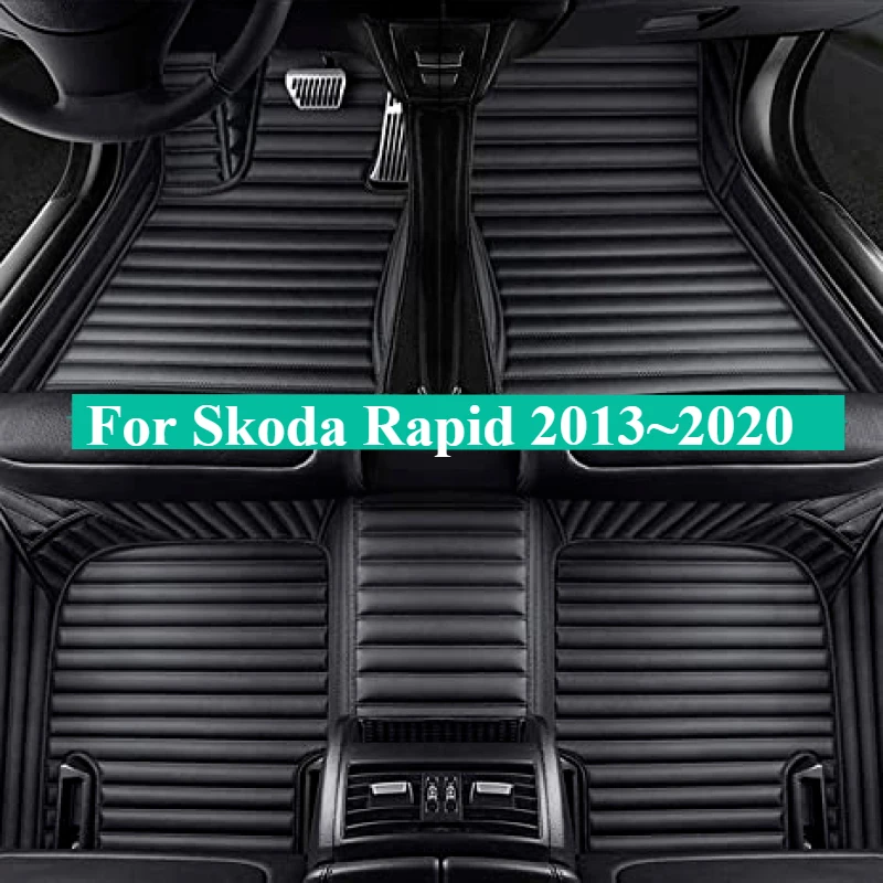 Custom Car Floor Mats For Skoda Rapid 2013~2020 Leather Carpets Auto Interior  Accessories Truck Model Carpet Rugs Foot