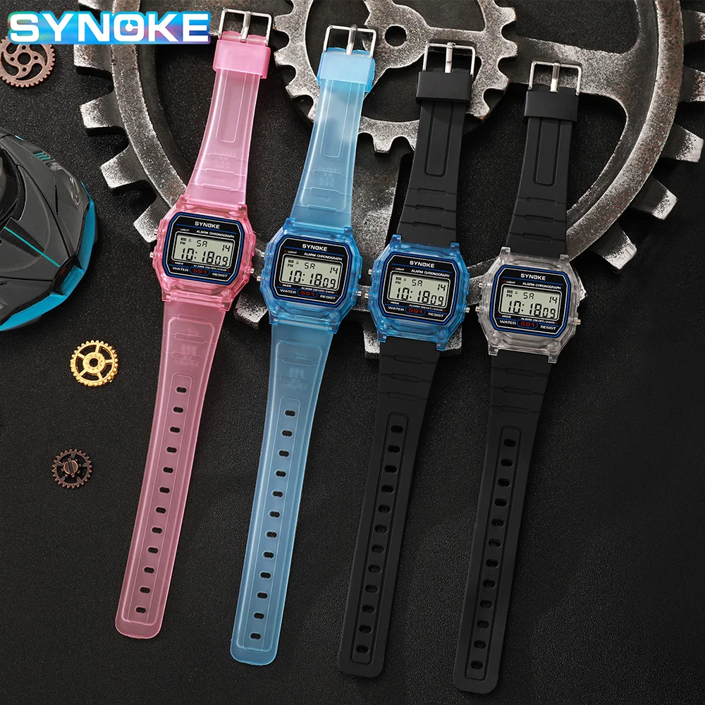 SYNOKE Student Digital Watch Unisex Sport Watch Multifunction Sports Waterproof Luminous LED Classic Watch For Men And Lady