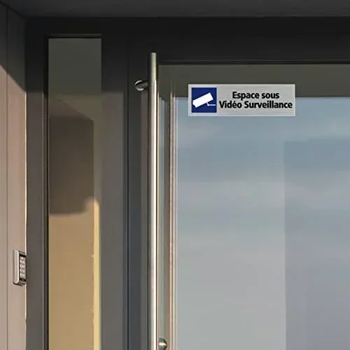 17x5cm Under Video Surveillance Warning Sticker Self Adhesive Decal for Door Panel Wall Decor