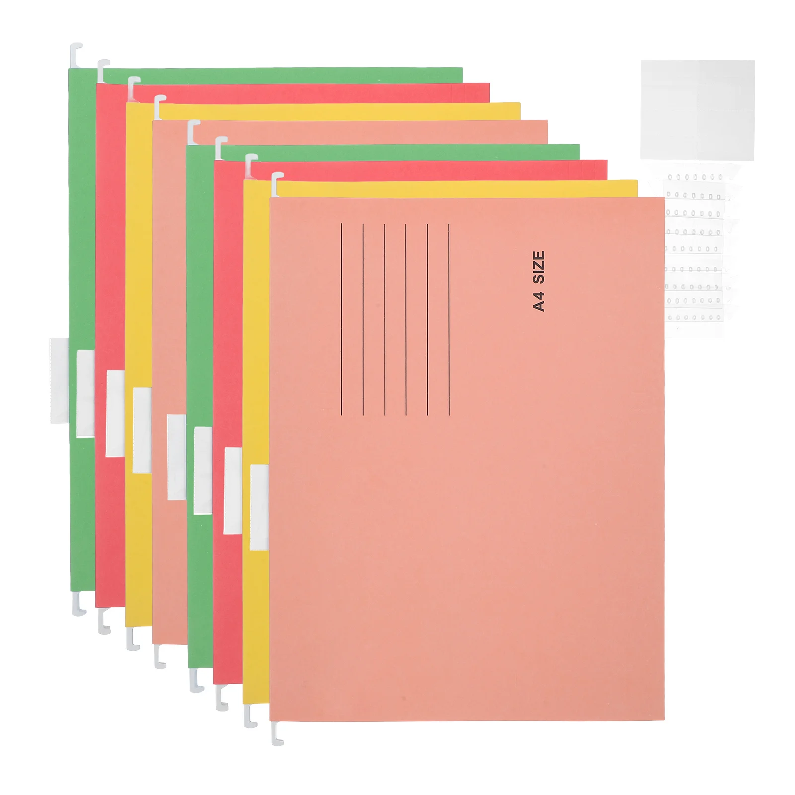 

8pcs Hanging Folder Premium Paper Wide Opening Small Classification Label Home Office Document Organizer Folder Hanging