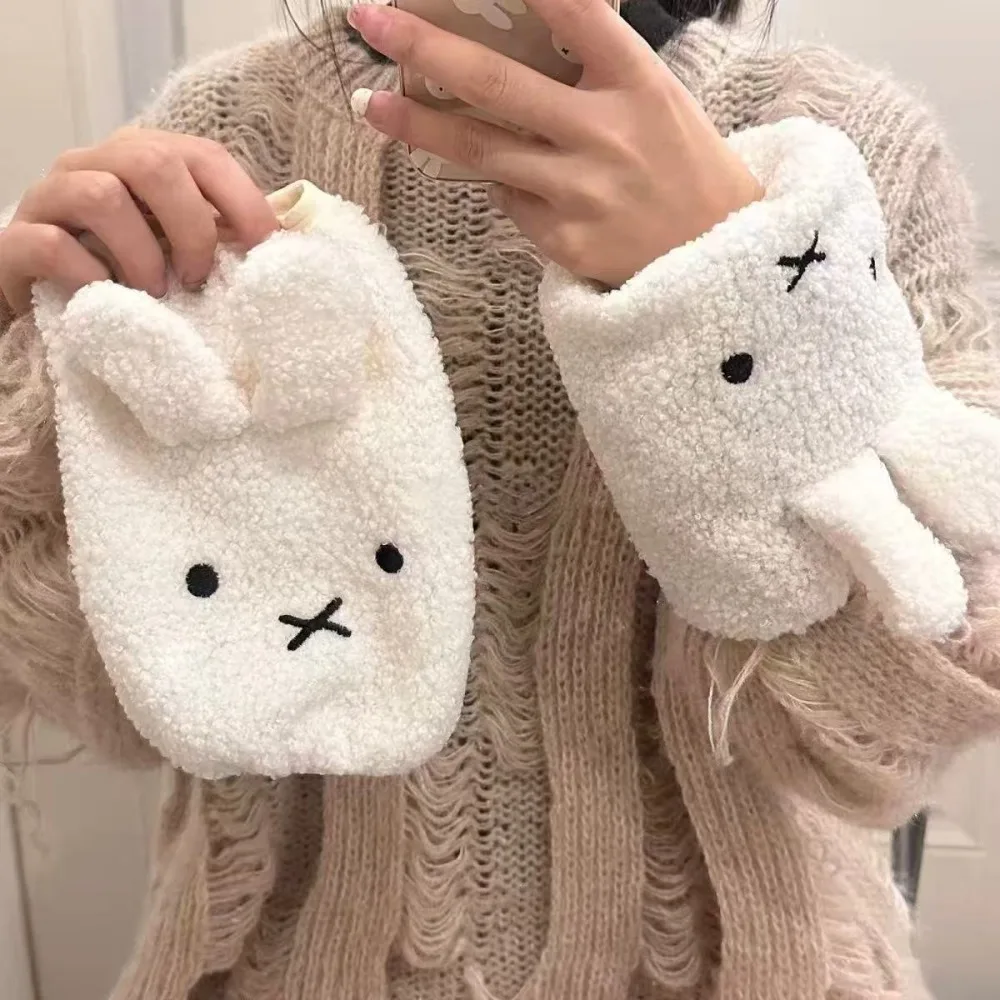 漫画ミッフィーウサギの袖カールした白いダウンジャケットの袖プロテクター仕事や勉強用暖かい袖絶妙でファッショナブルです