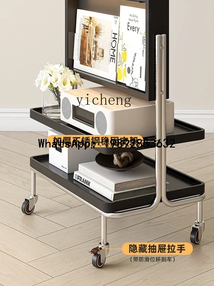 X1 magazine rack full body mirror removable solid wood magazine cabinet storage rack retro full-length mirror home accessories