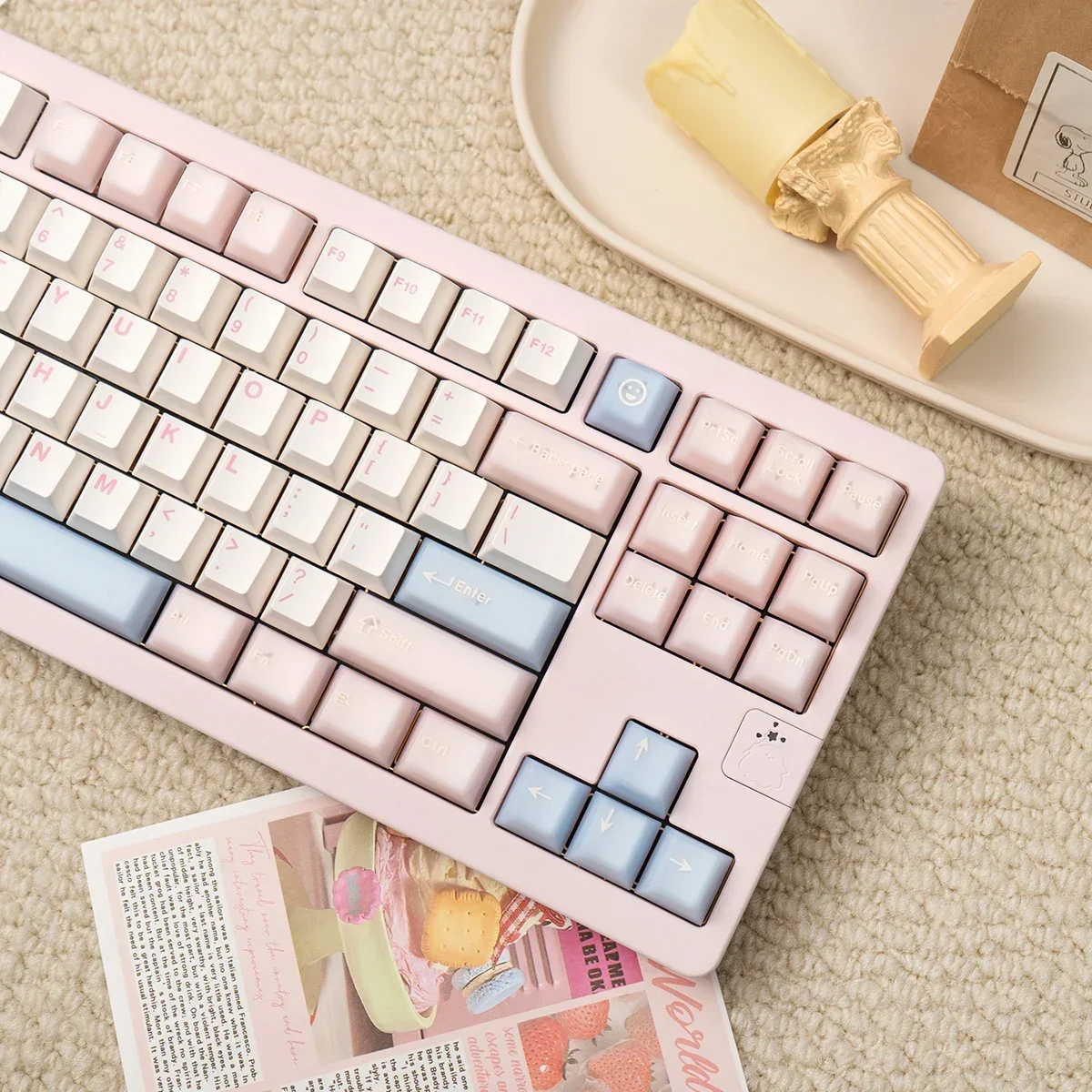 Sea Salt Soda Water Semi-transparent Theme Keycaps Set for Mechanical Keyboard ABS PBT Cherry Profile 164 Keyboard Caps Custom