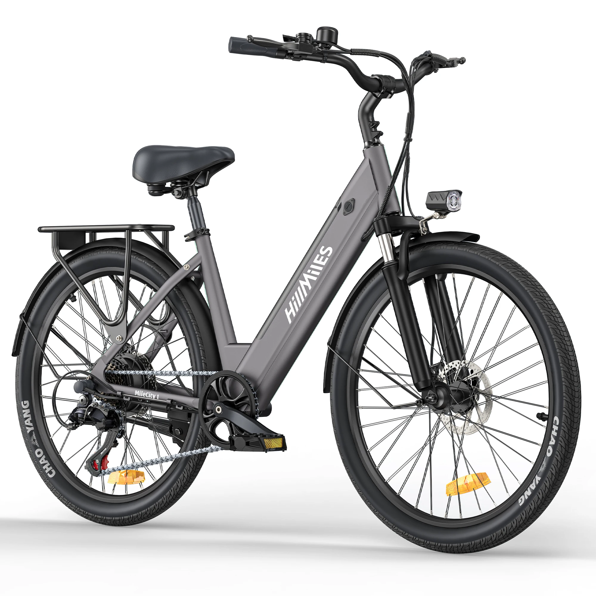 

ENGWE HillMiles MileCity 1 26'' Commuter Electric Bicycle 700W Peak Motor 7 Speed Electric Bike for Weekend Travel E-bike, Gray