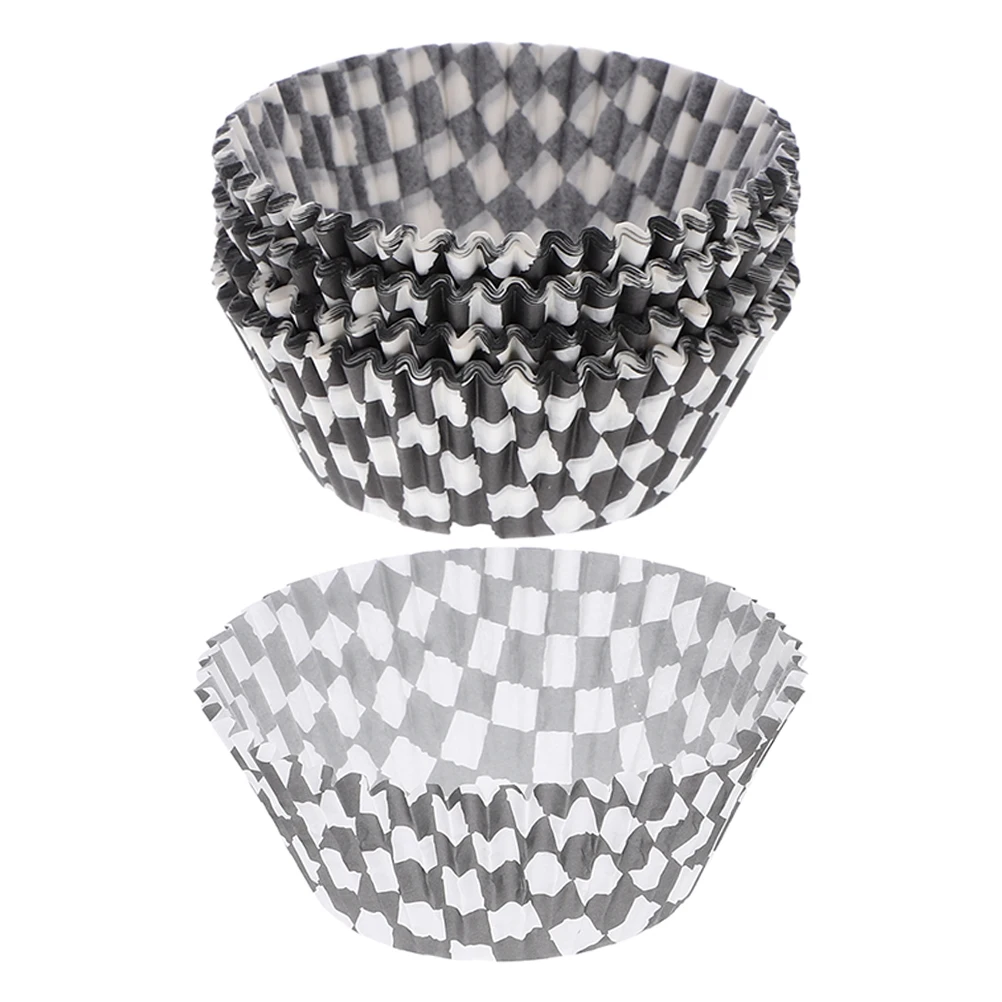 

300pcs Baking Cupcake Liners Mini Muffin Cups Oilproof Non-Stick Smooth Checkered Design For Cupcakes Muffins Baking Supplies