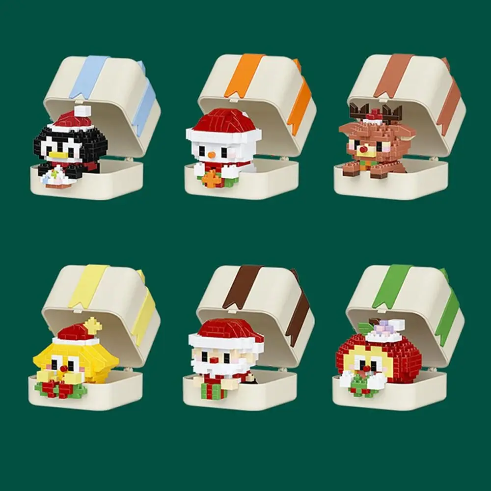 Hochwertige Frohe Weihnachten Bausteine Lernspielzeug Mini Weihnachten Modell Cartoon Kinder Geschenk Mini Ornament