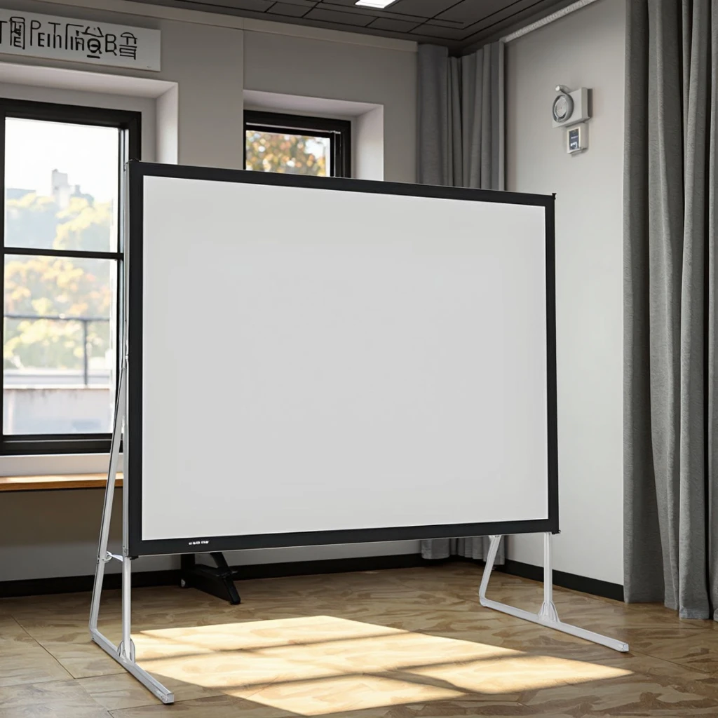 2026Outdoor Projector Screen with Stand Portable Fast Folding Front&Rear Projection Screen in Sizes 150Inch 180inch 200inch 250i