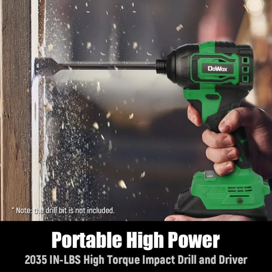 2035 In-lbs Kit Obeng Impak Bertenaga 21V MAX Brushless Tanpa Kabel dengan Chuck Hex 1/4 inci, Pengaturan 4 Kecepatan, Termasuk 24