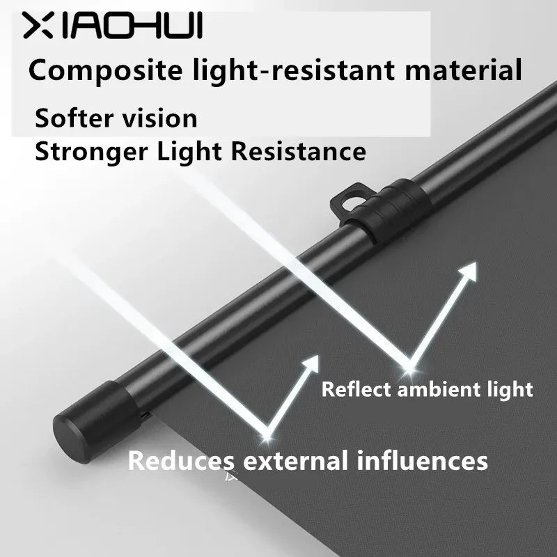 Ekran projekcyjny XIAOHUI 84 cale, format 16:9, bez perforacji, do montażu na ścianie, domowy ekran projekcyjny antyrefleksyjny.