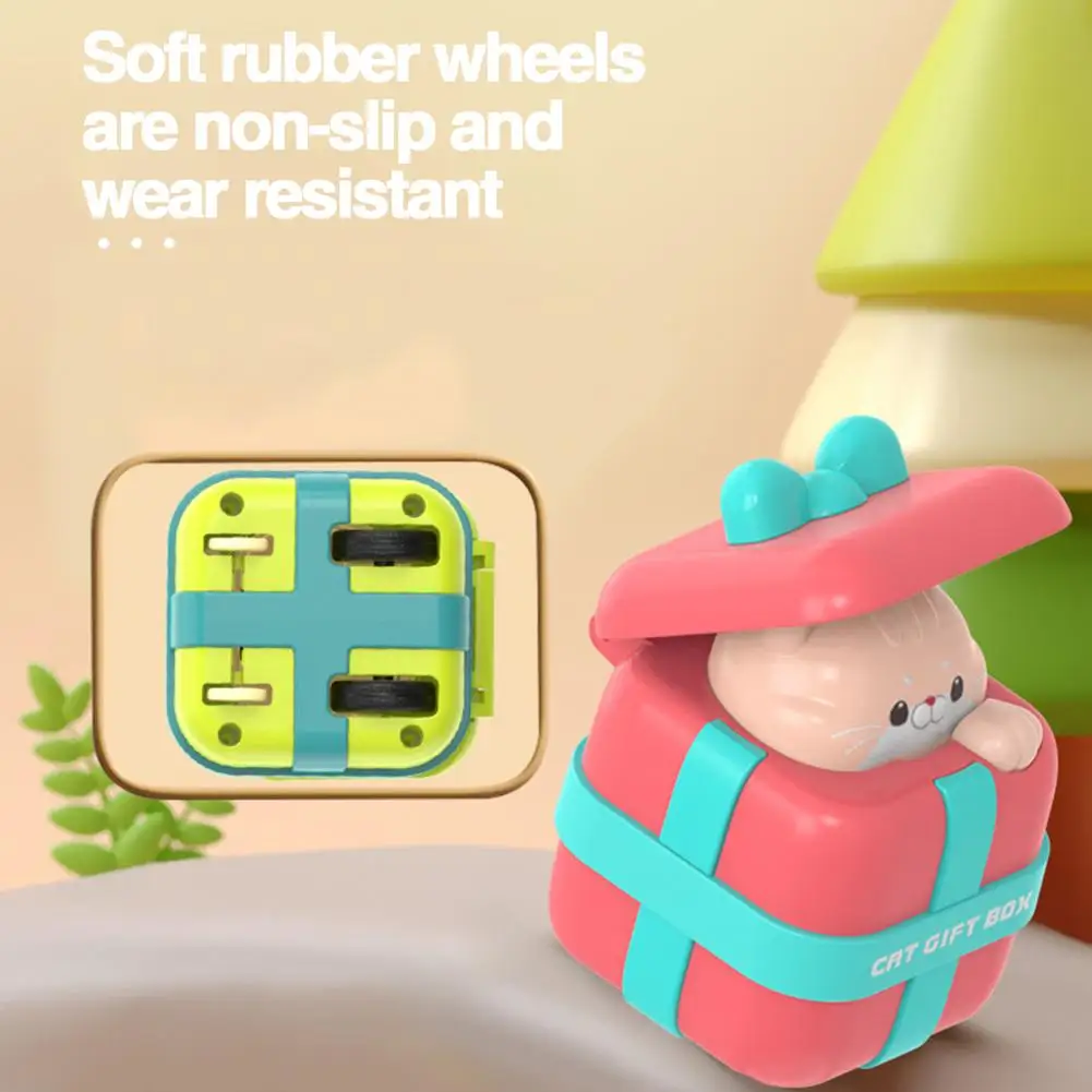 Toy Car for Boys Girls Inertia Toy Car for Baby Press-to-go Mini Racing Car with Cute Cartoon Kitten for Boys for Kids