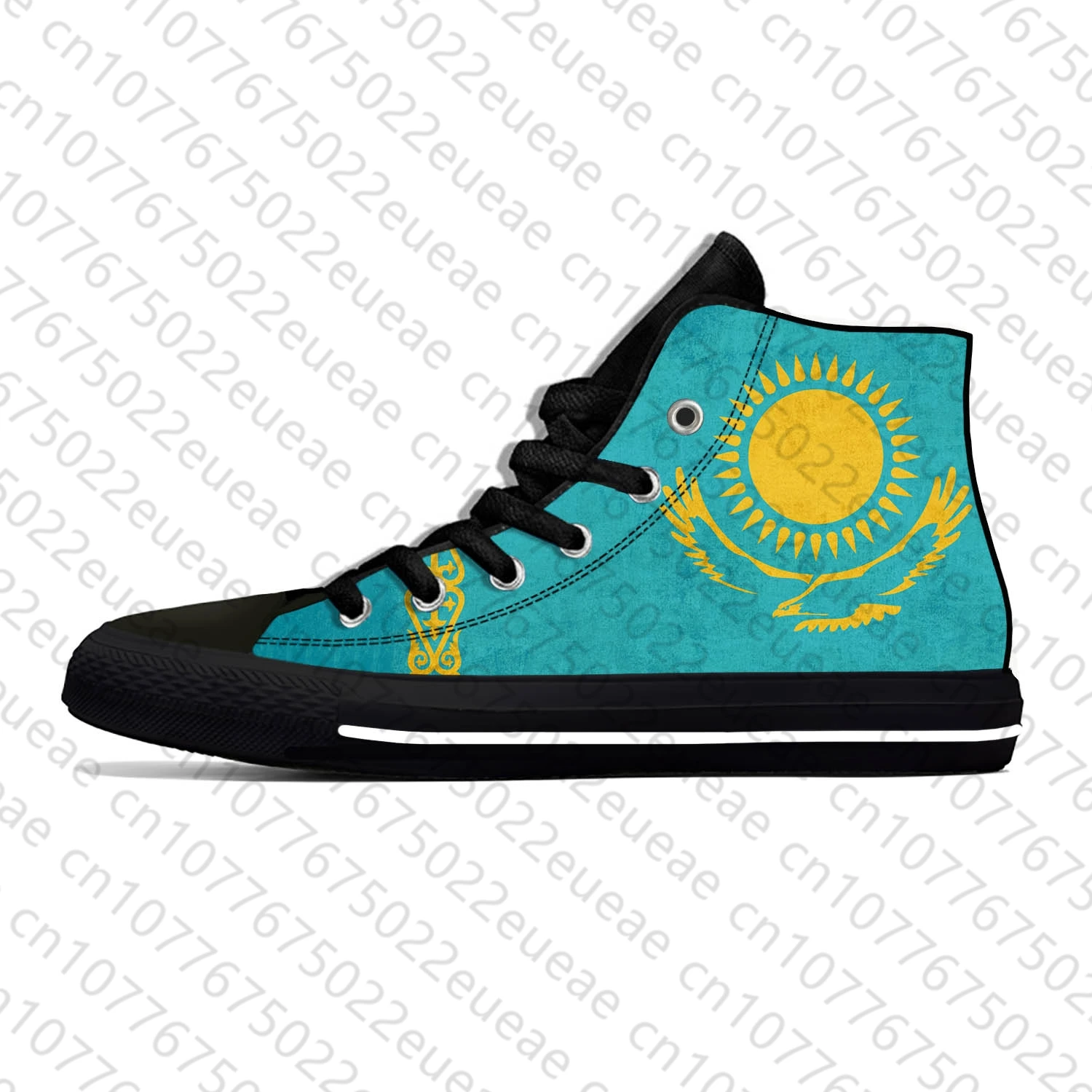 Kazakhstan Kazakh Flag Patriotic Pride Fashion Casual Cloth Shoes High Top Lightweight Breathable 3D Print Men Women Sneakers