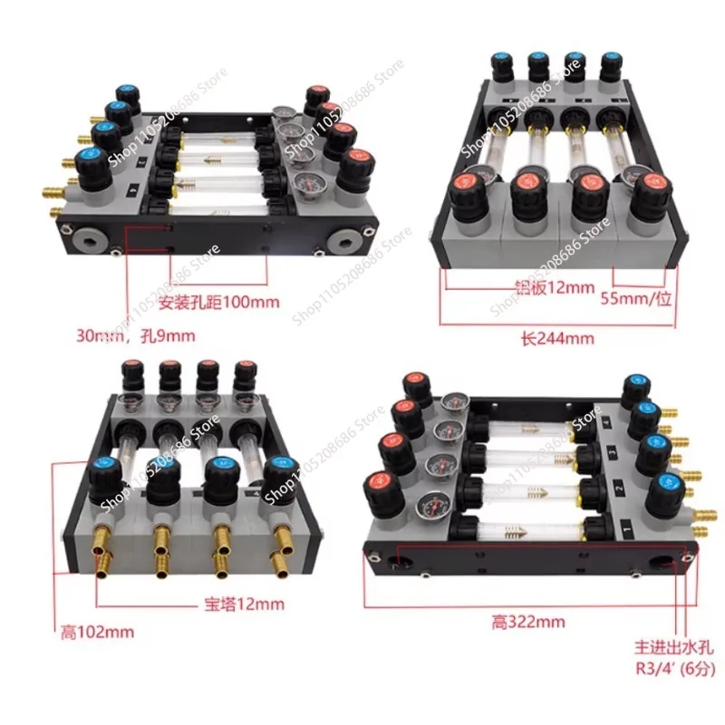 Water drain diverter with thermometer Water flow controller molding machine Water drain circuit controller
