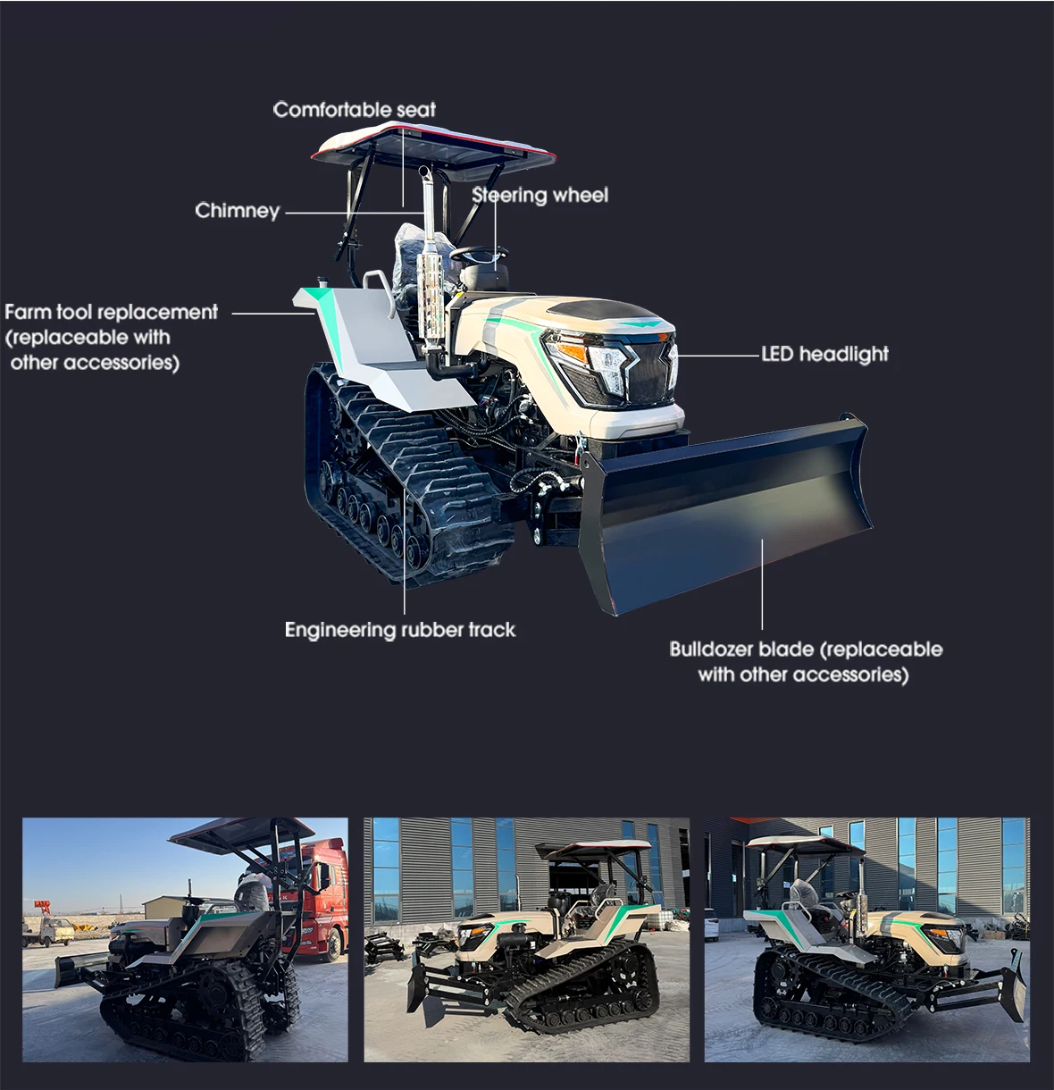 Chinese Mini Crawler Tractor  50HP 60HP 80HP 100HP 120HP Small Crawler Tractor Multifunctional Crawler Tractor