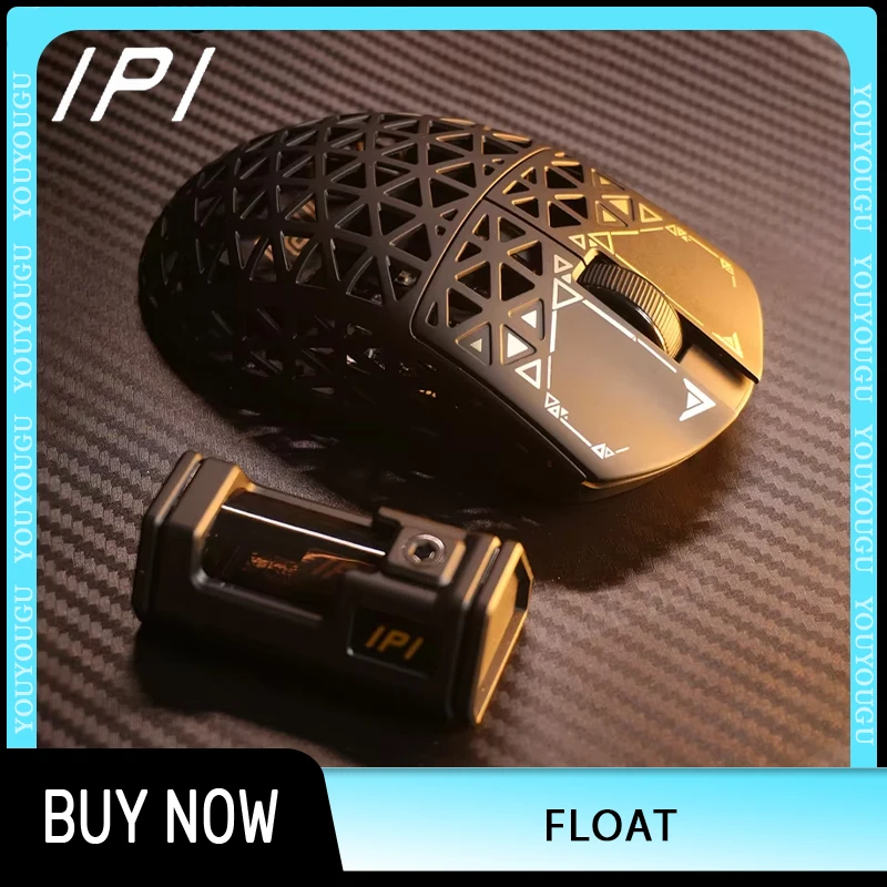 IPI Float Mouse Tri Mode Paw3395 Wireless Mouse 8000hz Hollow Out Carbon Fibre Lightweight Gaming Mice Fps Custom Pc Accessories