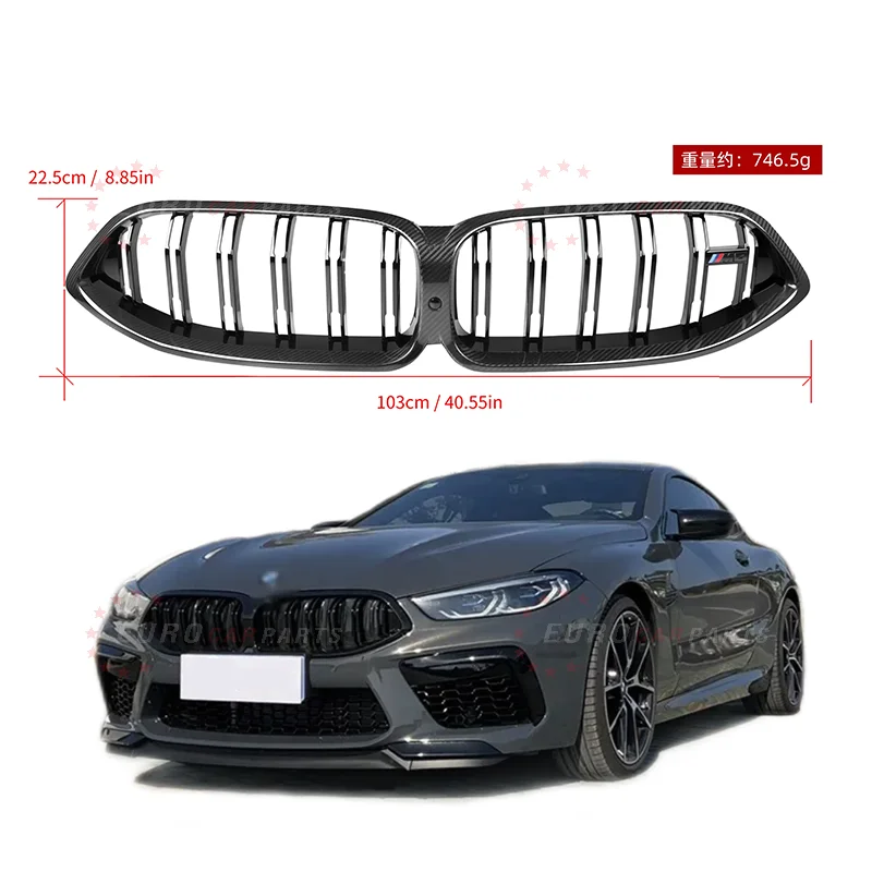 Front Grill For BMW 8 Convertible G14 F91 8 Coupe G15 F92 Upgrade to 8 Series M8 1vs1 Wide Style Front Bumper Grille 2018+