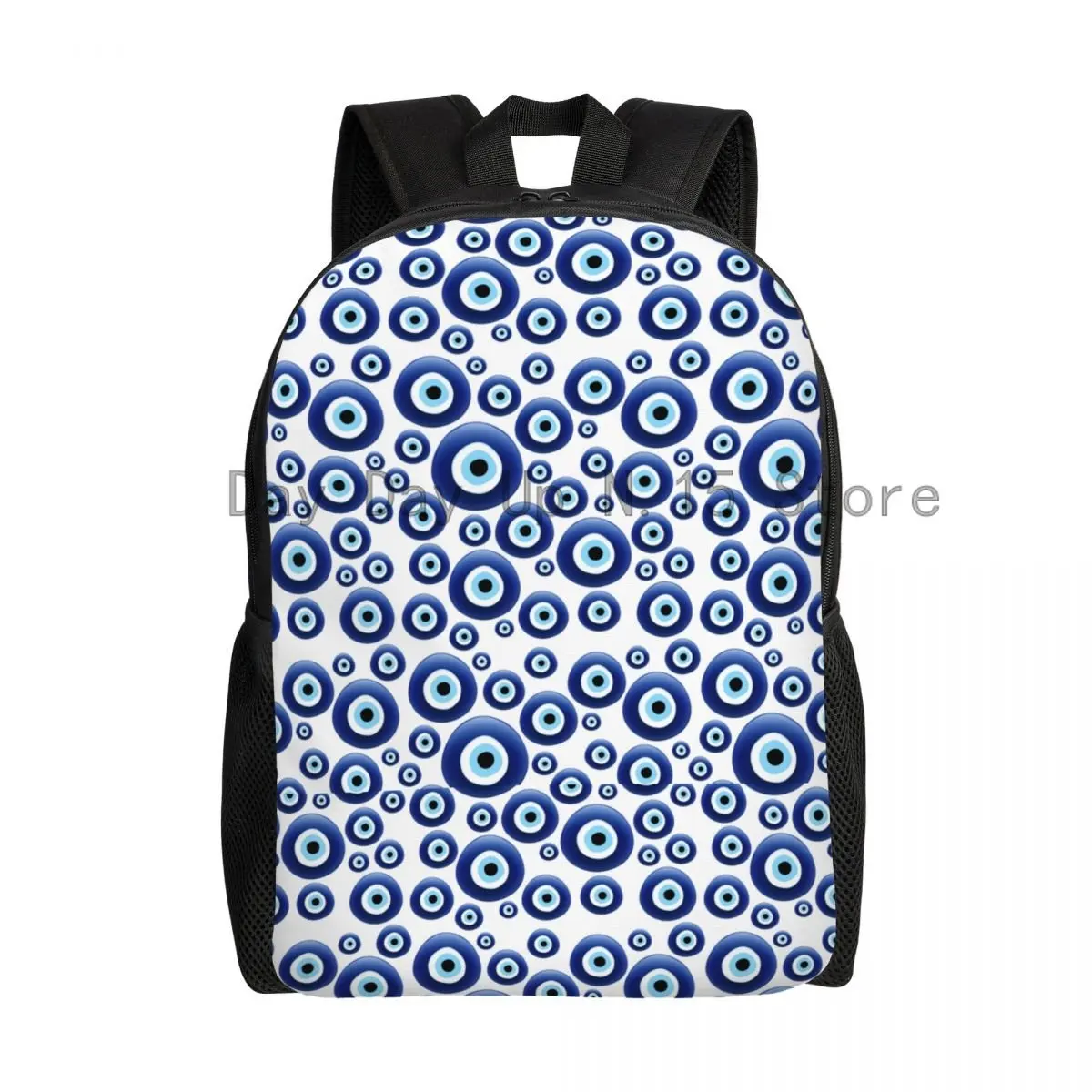 

Mediterranean Evil Eye Protection Laptop Backpack Casual Bookbag for College School Student Lucky Charm Amulet Hamsa Bag