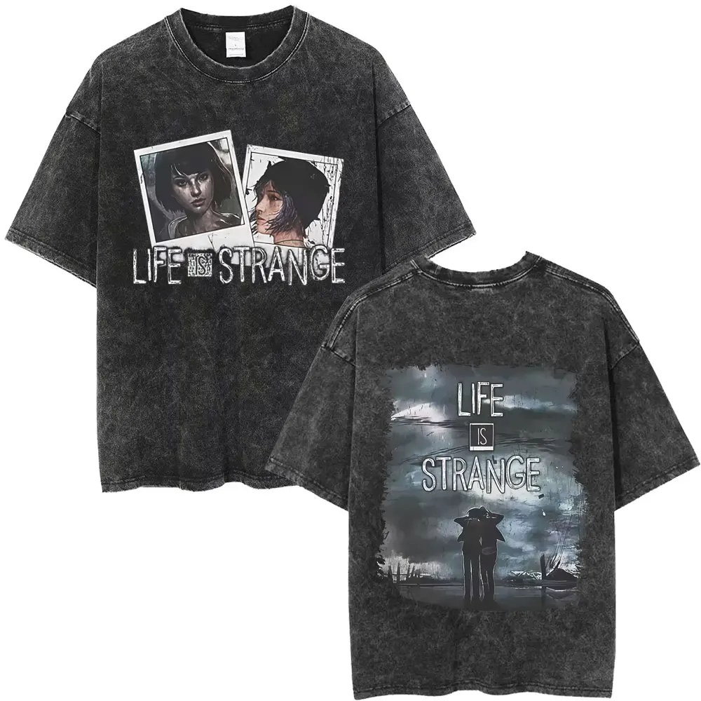 

Hot Sale Game Life Is Strange Vintage Washed T Shirt Men Women Casual Retro Cotton Short Sleeve T-shirt Male Oversized T-Shirts