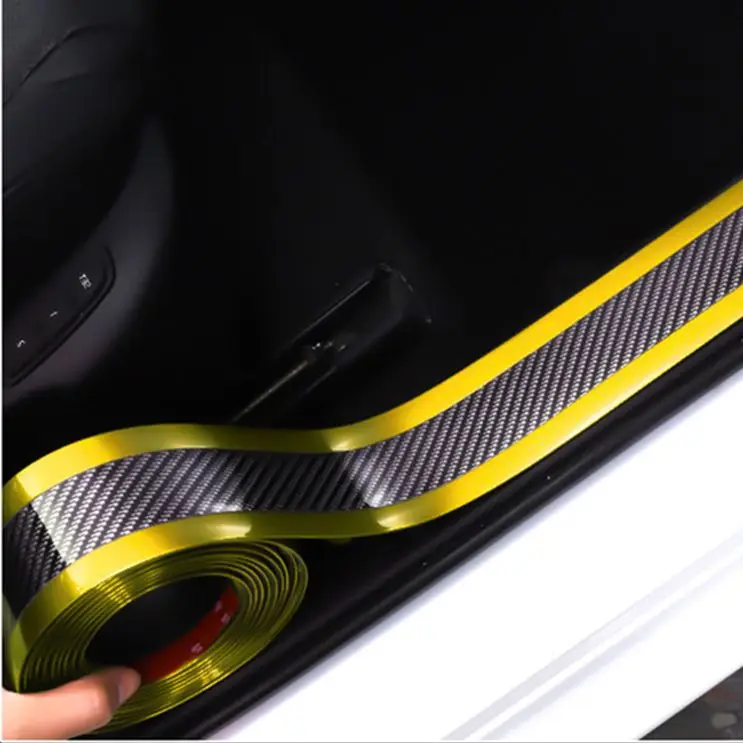 

1M Car Styling Stickers Anti Scratch Door Sill Protector Rubber Strip Carbon Fiber Car Threshold Protection Bumper Film Sticker