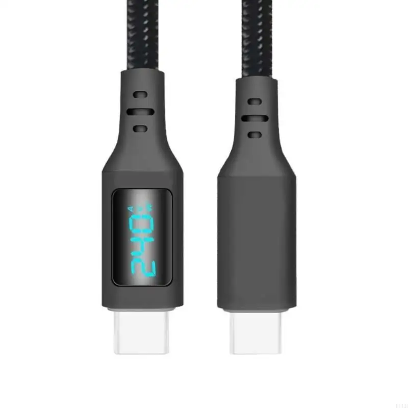 2025 جديد USB2.0 Type C Cable 480Mbps 240W LED عرض قوي لبيانات الشحن السريع