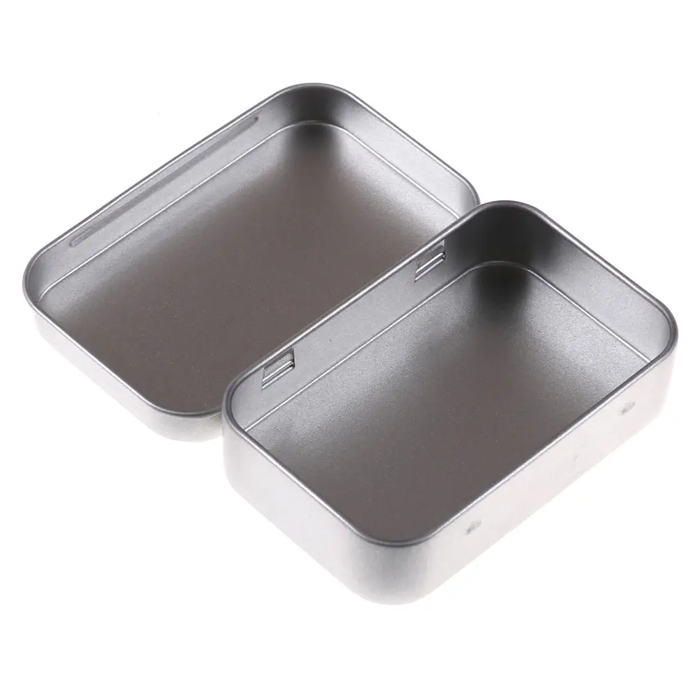 Rectangle Portable Tin Medicine Pill Storage Case With Lid Outdoor Survival First Aid Kit Container Moistureproof Sundries Box