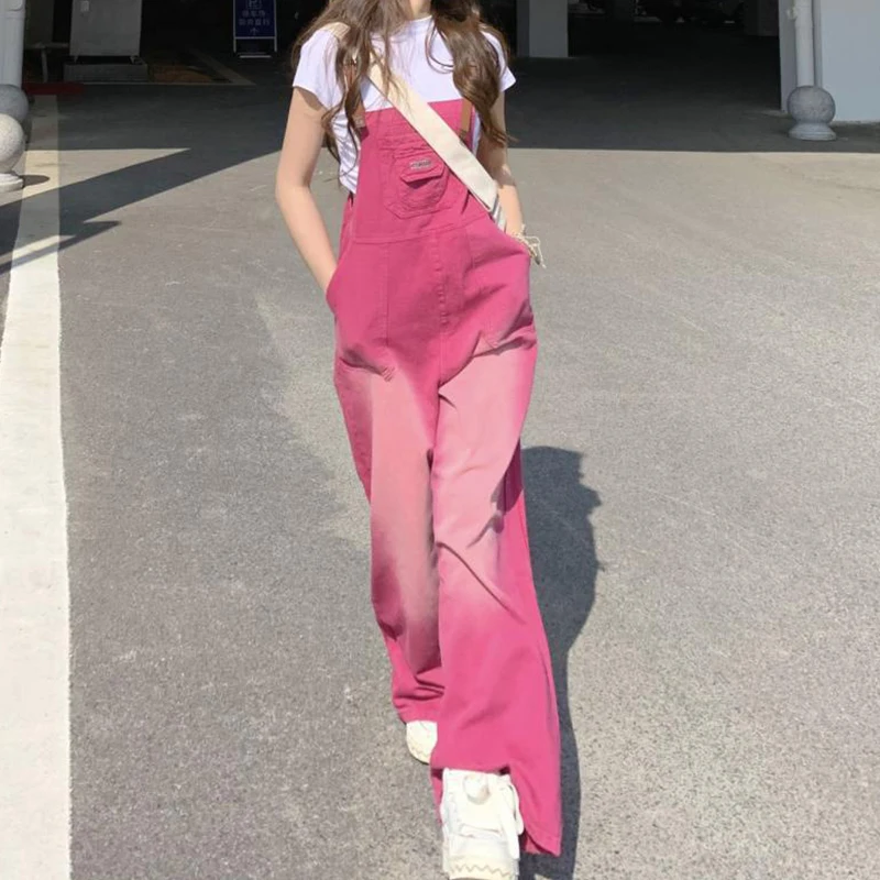 Cute Women Off Shoulder Denim Jumpsuit With Pocket Sleeveless Backless Straight Long Jumpsuits Summer Fashion Romper Streetwear