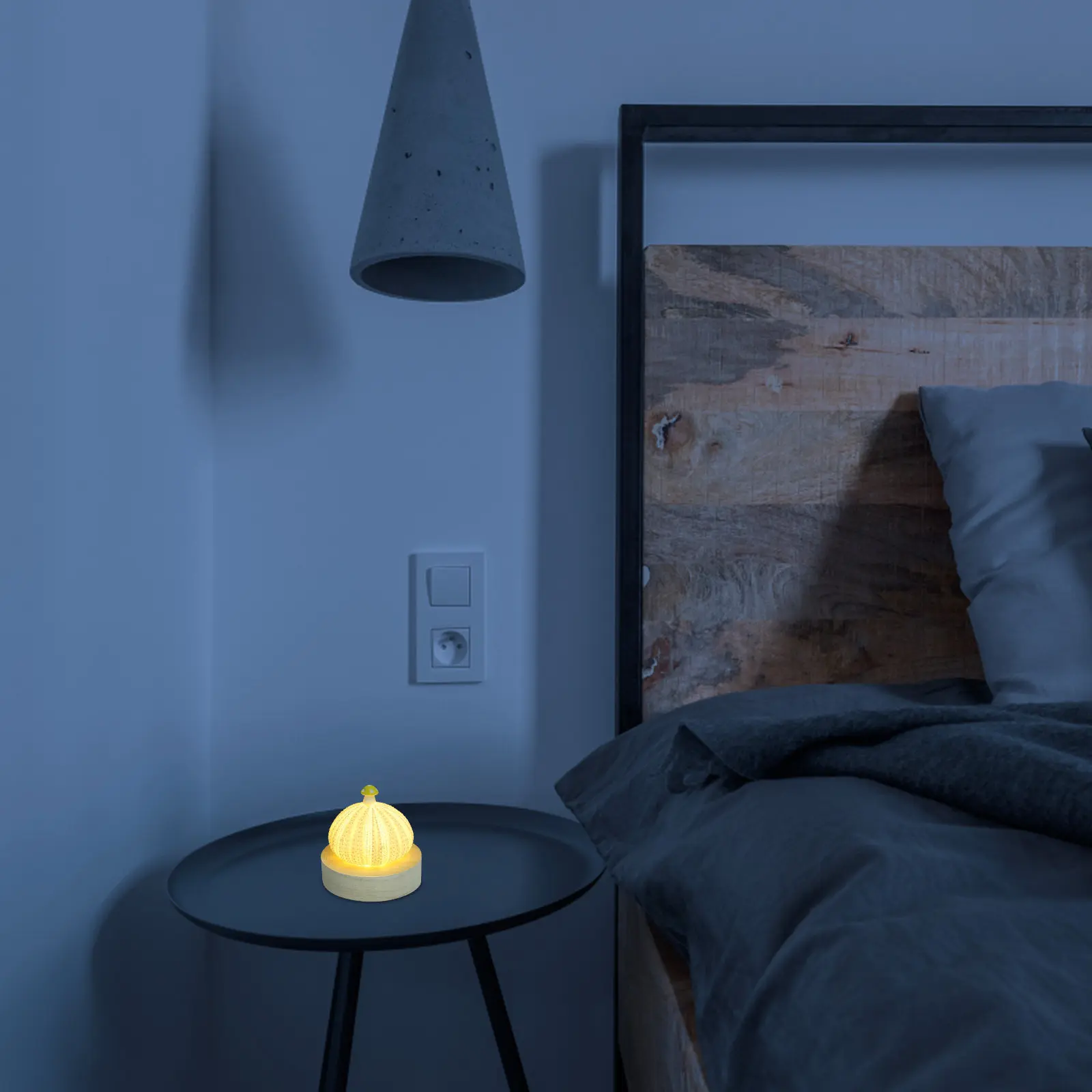 

Креативный светодиодный ночник в форме гриба, милый светильник с жемчужной ракушкой, деревянная подставка, декор для спальни, прикроватный светильник, DIY для взрослых