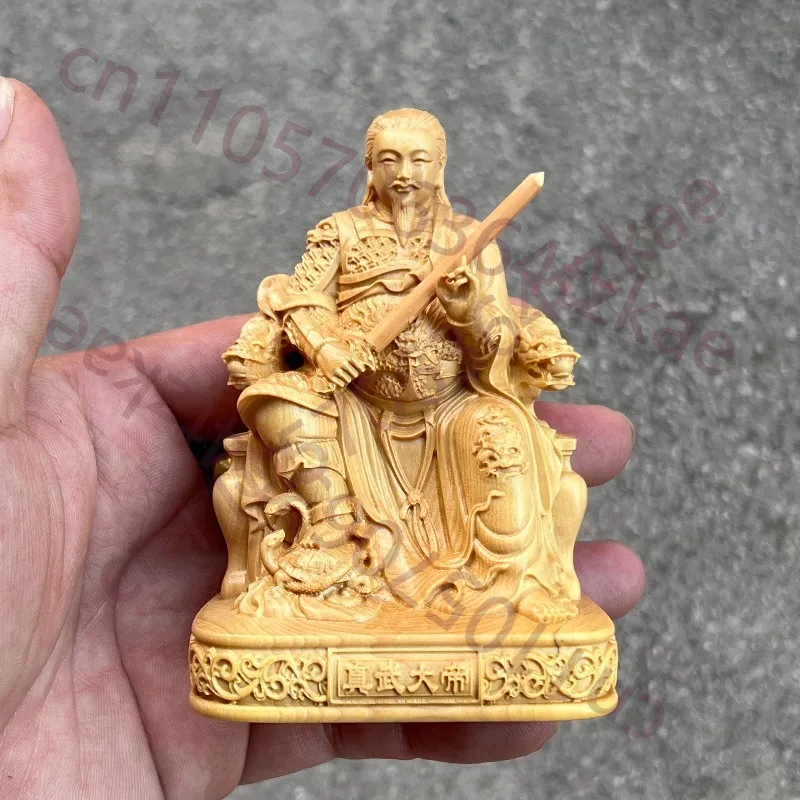 

Статуэтка императора Чжэнву из резного боксуса - 9,9 см, тайваньский тайтхун, декор для дома, фэн-шуй