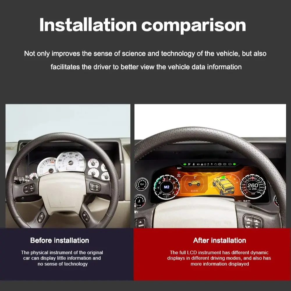2003-2009 RHD LHD For Hummer H2 Speed Meter Car LCD Cluster Instrument Panel Multimedia Player Dashboard Modification Car Radio