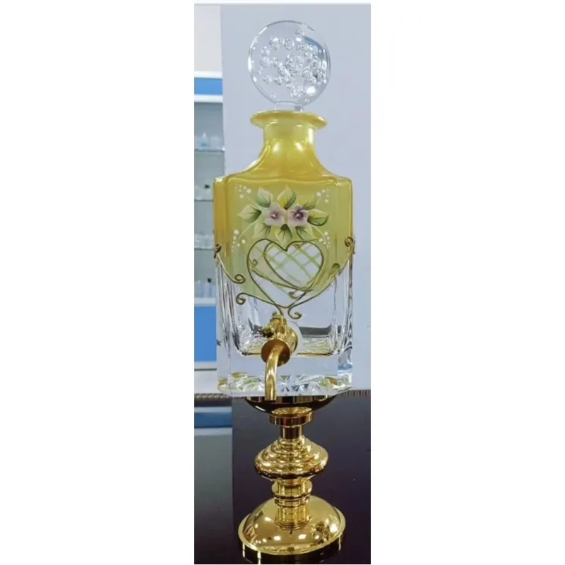 New Design Glass Perfume Bottle Decanter Display Oil Glass Bottle with Faucet