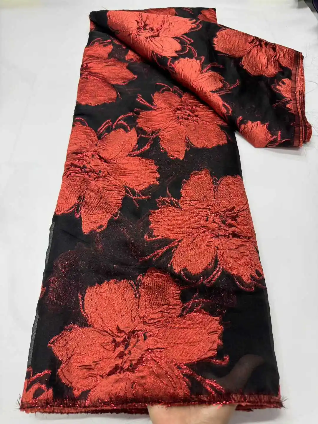 أحدث أقمشة الدانتيل الأفريقي 2025 جودة عالية التطريز الديباج الجاكار النسيج الفرنسية تول النيجيري أقمشة الدانتيل لفستان 1186 #4