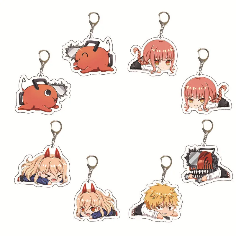 Anime Manga Chainsaw Man Acrylic Pochita Makima Power Cosplay Accessories Cute Collection Bag Pendant Keychain Fans Gift Keyring